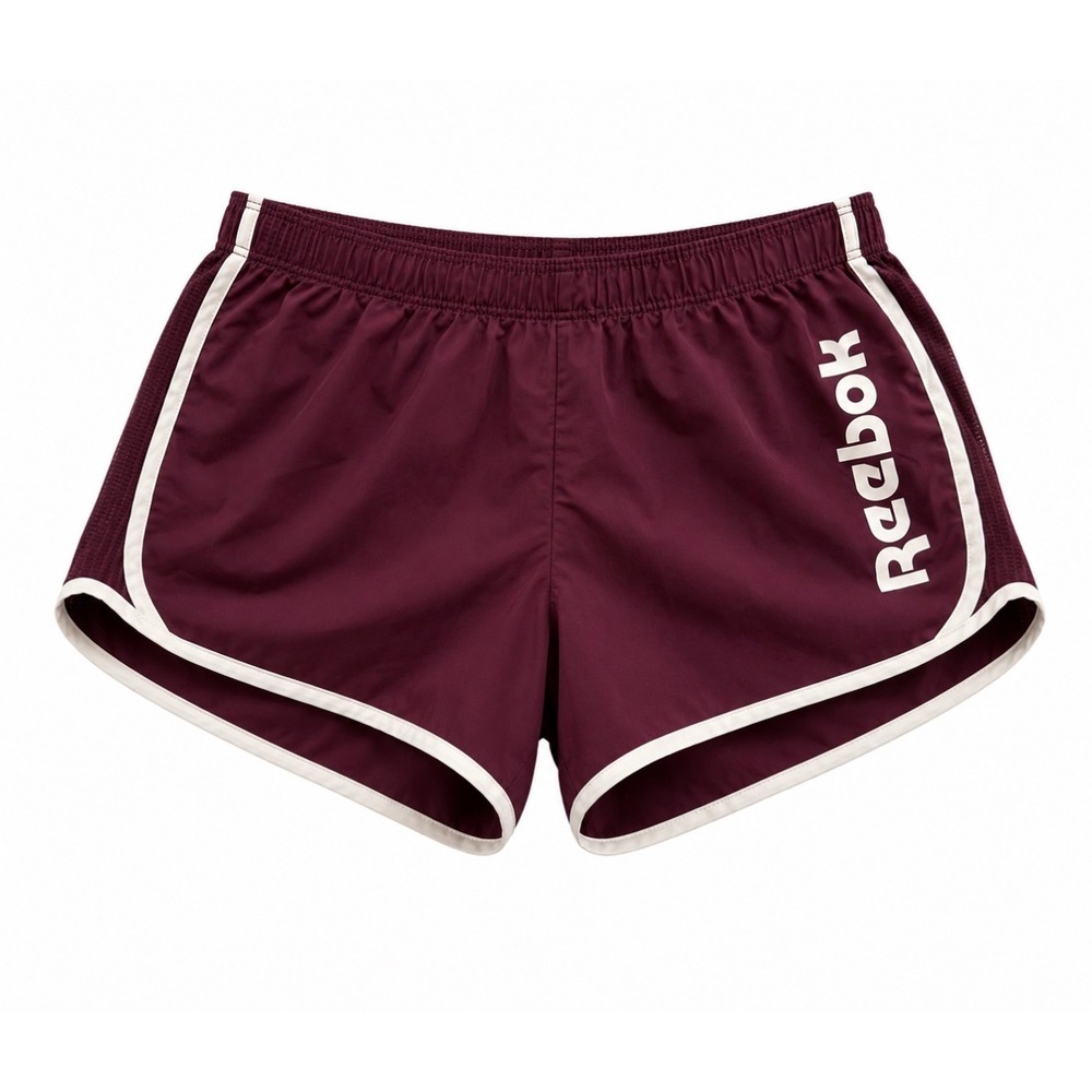 Reebok Running Shorts Womens Medium Burgundy Excellent Vintage Style Dolphin